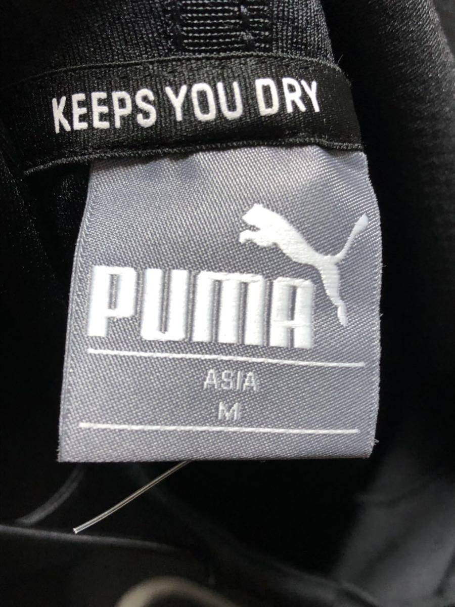 中古 PUMA プーマ ビッグロゴ パーカー SPORS TEC フーディ スポーツ Mサイズ 黒 ブラック レディース 秋冬用 ポリエステル レジャー_画像6