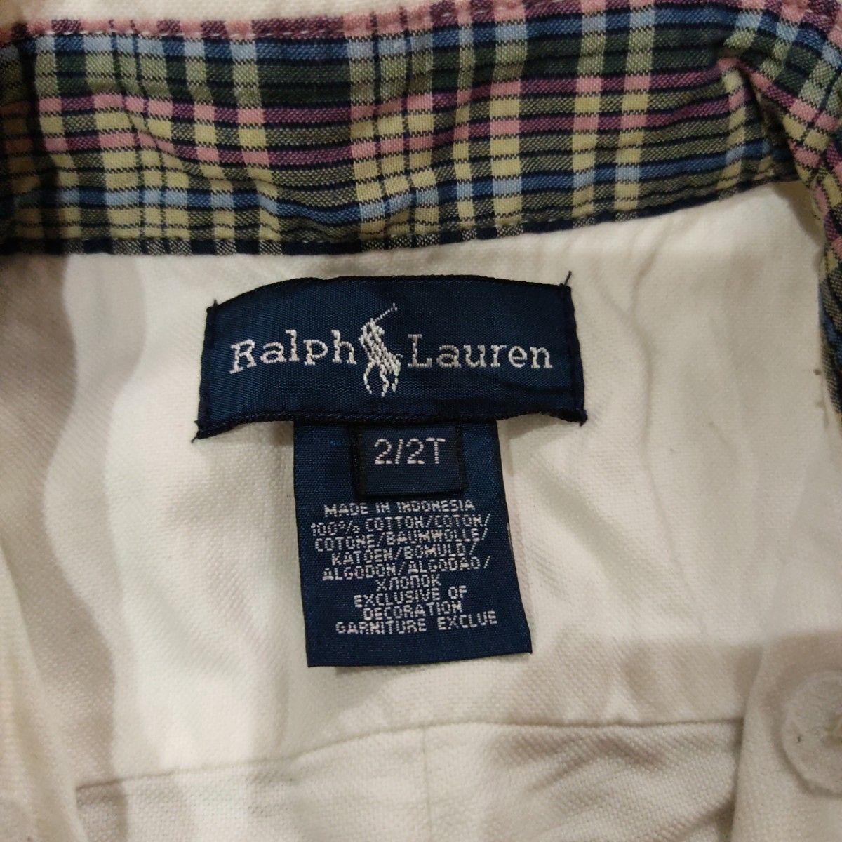 ラルフローレン 2T ビックポニー ブラウス 白カッターシャツ RALPH LAUREN 長袖シャツ ボタンダウンシャツ
