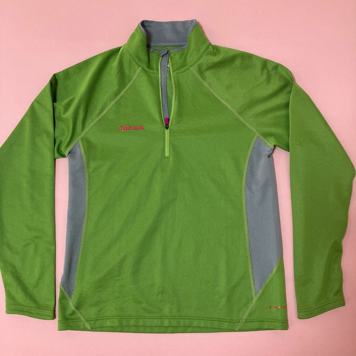 マーモット　HEAT NAVI L/S Zip MJK-F5596W 黄緑　グリーン　長袖　 ハーフジップ  Marmot