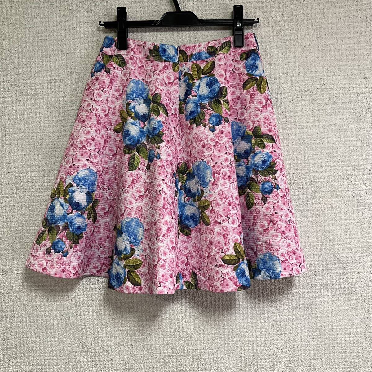 正規取扱店 ef-dé エフデ スカート レディース お洒落な花柄 ピンク