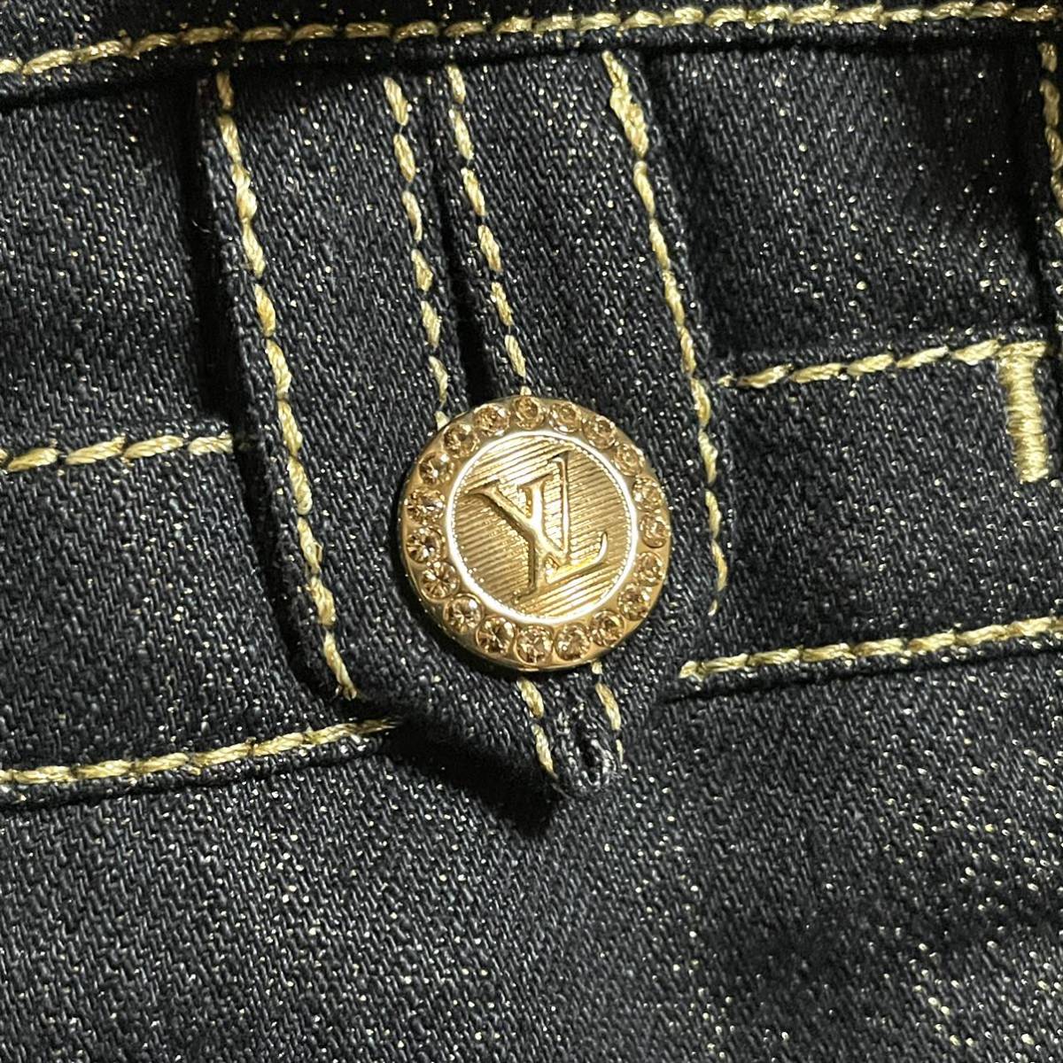 [ прекрасный товар ] Louis Vuitton Denim жакет G Jean Gold золотой кнопка 