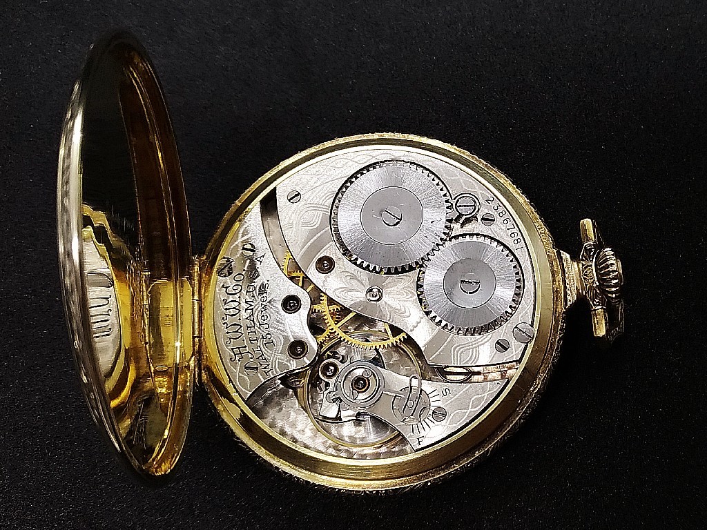 ウォルサム 懐中時計 ゴールド 14K 手巻き 1920年頃 15Jewels 稼働品 42mm 60g スモセコ Waltham アンティーク