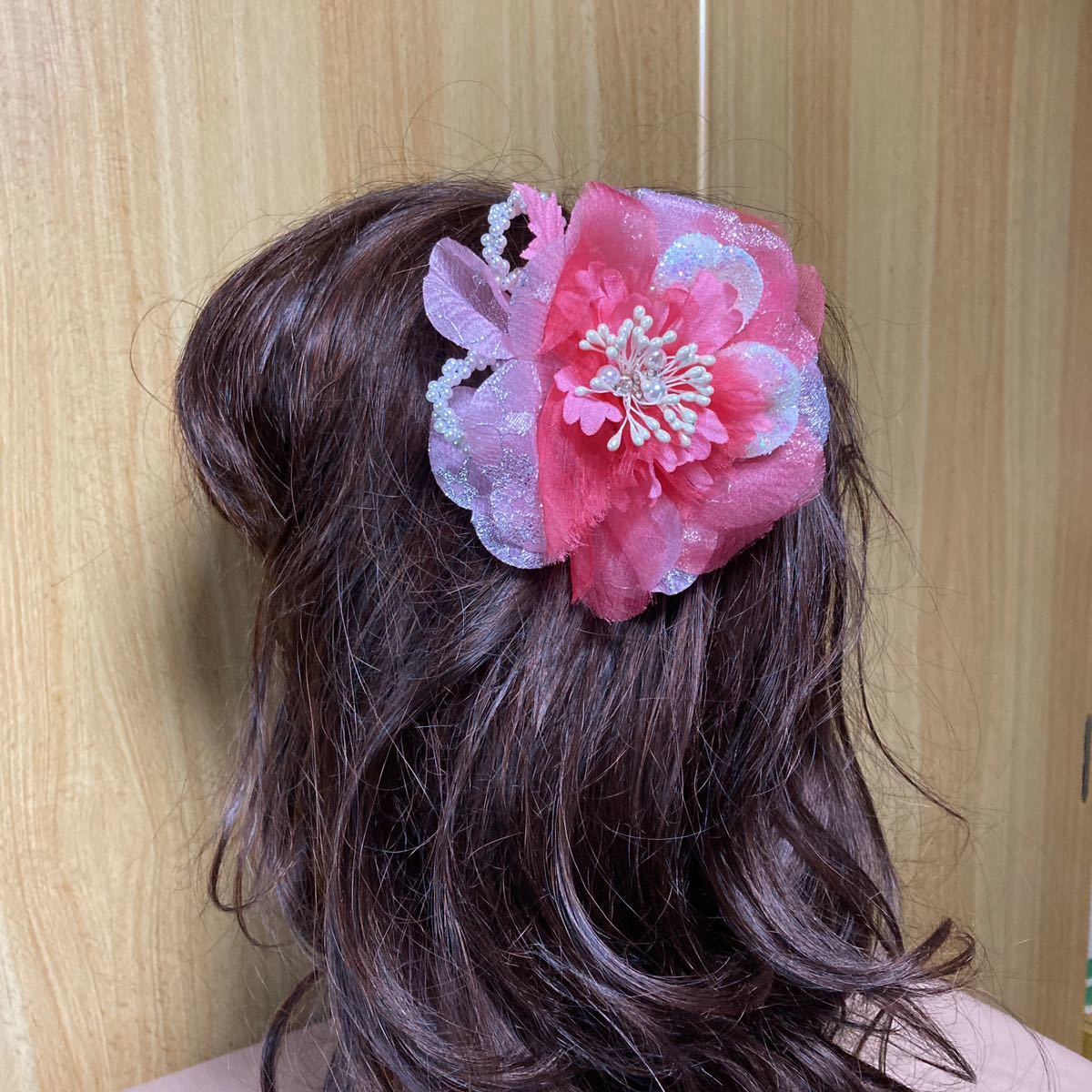 USED* украшение для волос * hakama * день совершеннолетия * церемония окончания * розовый * жемчуг * обычная почта 200 иен из 