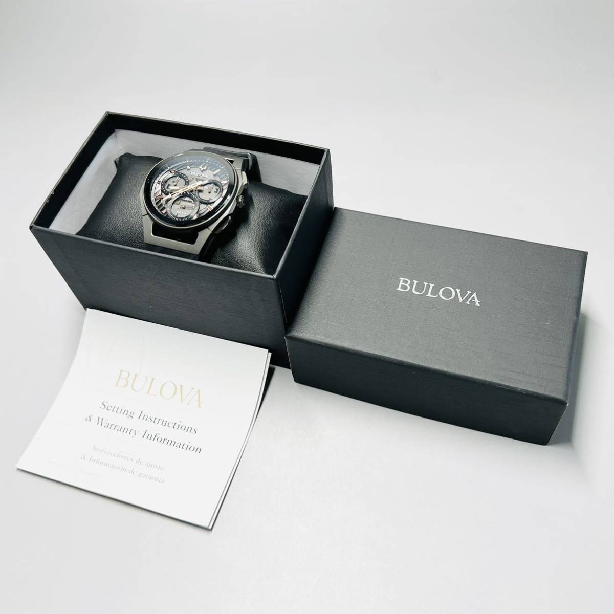 新品】定価13万円 BULOVA/ブローバ CURV/カーブ ブラック メンズ腕時計