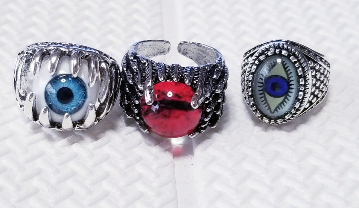 リングセット メンズアクセサリー 目玉 モード ヴィジュアル パンク ロック RING 指輪 メンズリング メンズ レディース