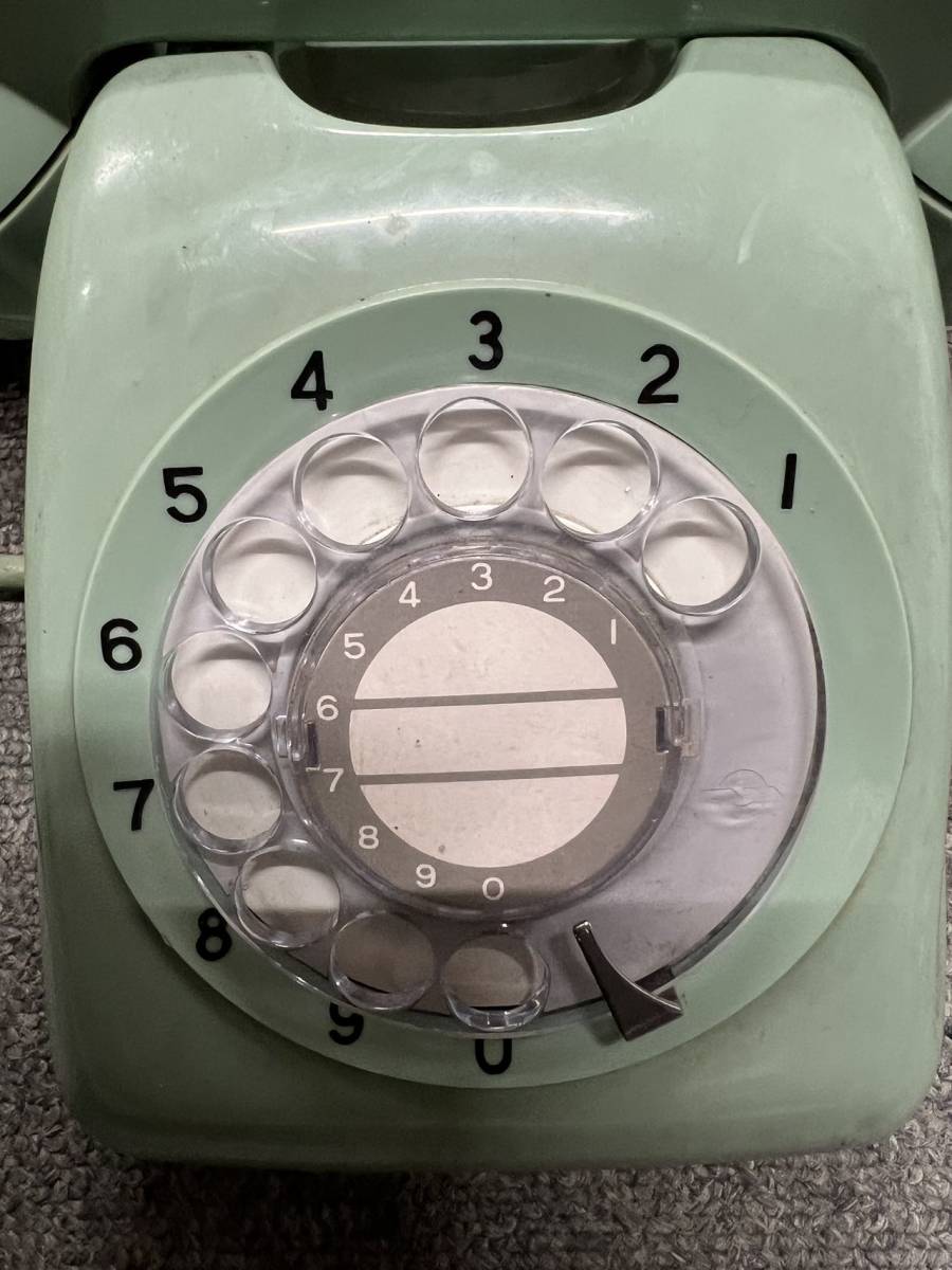ダイヤル式電話機 緑電話 グリーン  601-A2 日本電信電話公社 ジャンク 古道具 昭和レトロ ヴィンテージ アンティークの画像4