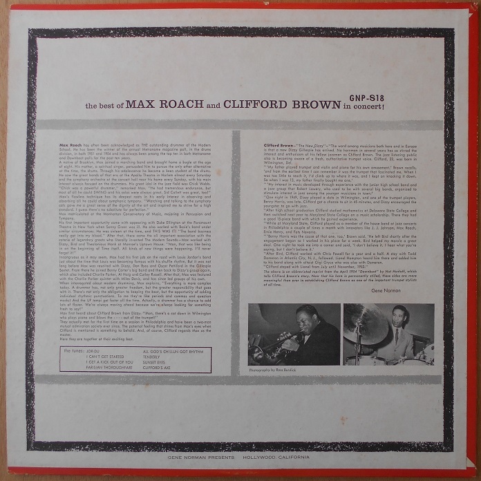 ■中古品■Max Roach マックス・ローチ and Clifford Brown クリフォード・ブラウン/in concert!(USED LP)_画像2