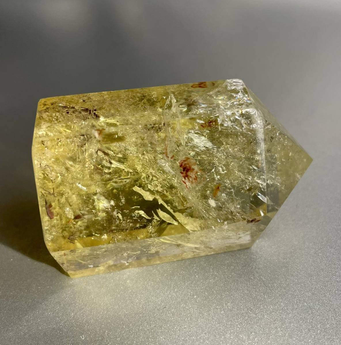 シトリン 虹入 レインボー 032 六角柱 ポイント 黄水晶 金運 シトリン 虹入 レインボー 032 六角柱 ポイント 黄水晶 金運