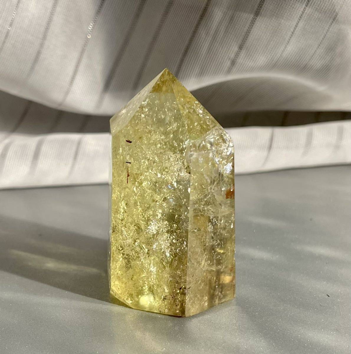 シトリン 虹入 レインボー 032 六角柱 ポイント 黄水晶 金運 シトリン 虹入 レインボー 032 六角柱 ポイント 黄水晶 金運