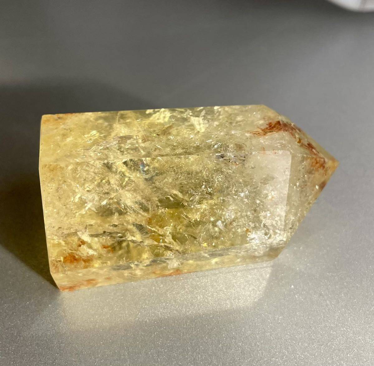 シトリン 虹入 レインボー 035 六角柱 ポイント 黄水晶 金運 シトリン 虹入 レインボー 035 六角柱 ポイント 黄水晶 金運