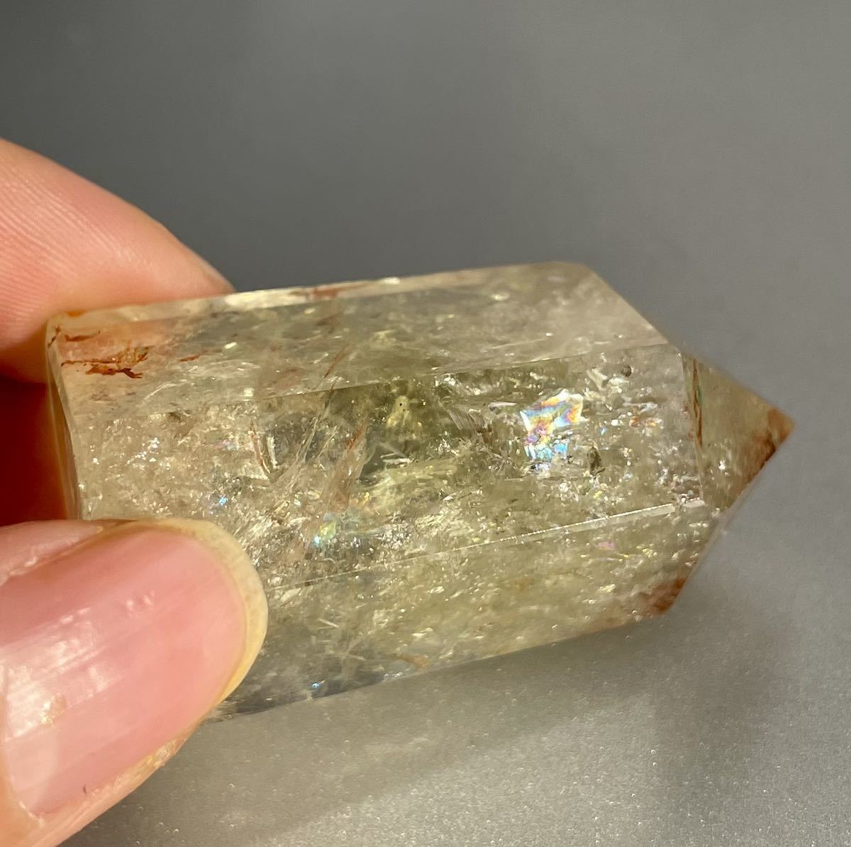 シトリン 虹入 レインボー 035 六角柱 ポイント 黄水晶 金運 シトリン 虹入 レインボー 035 六角柱 ポイント 黄水晶 金運