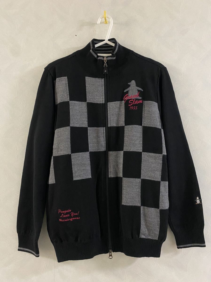 【上品】 サイズM 裏地 フルジップニットセーター Munsingwear 防寒 ブロックチェック ゴルフ GOLF マンシングウェア メンズ セーター 【上品】 サイズM 裏地 フルジップニットセーター Munsingwear 防寒 ブロックチェック ゴルフ GOLF マンシングウェア メンズ セーター