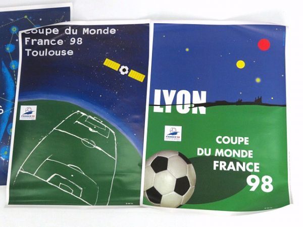 COUPE DU MONDE FRANCE 98(1998 Wカップ　フランス)　オフィシャルポスターｘ4種　845932AA65-E上_画像2