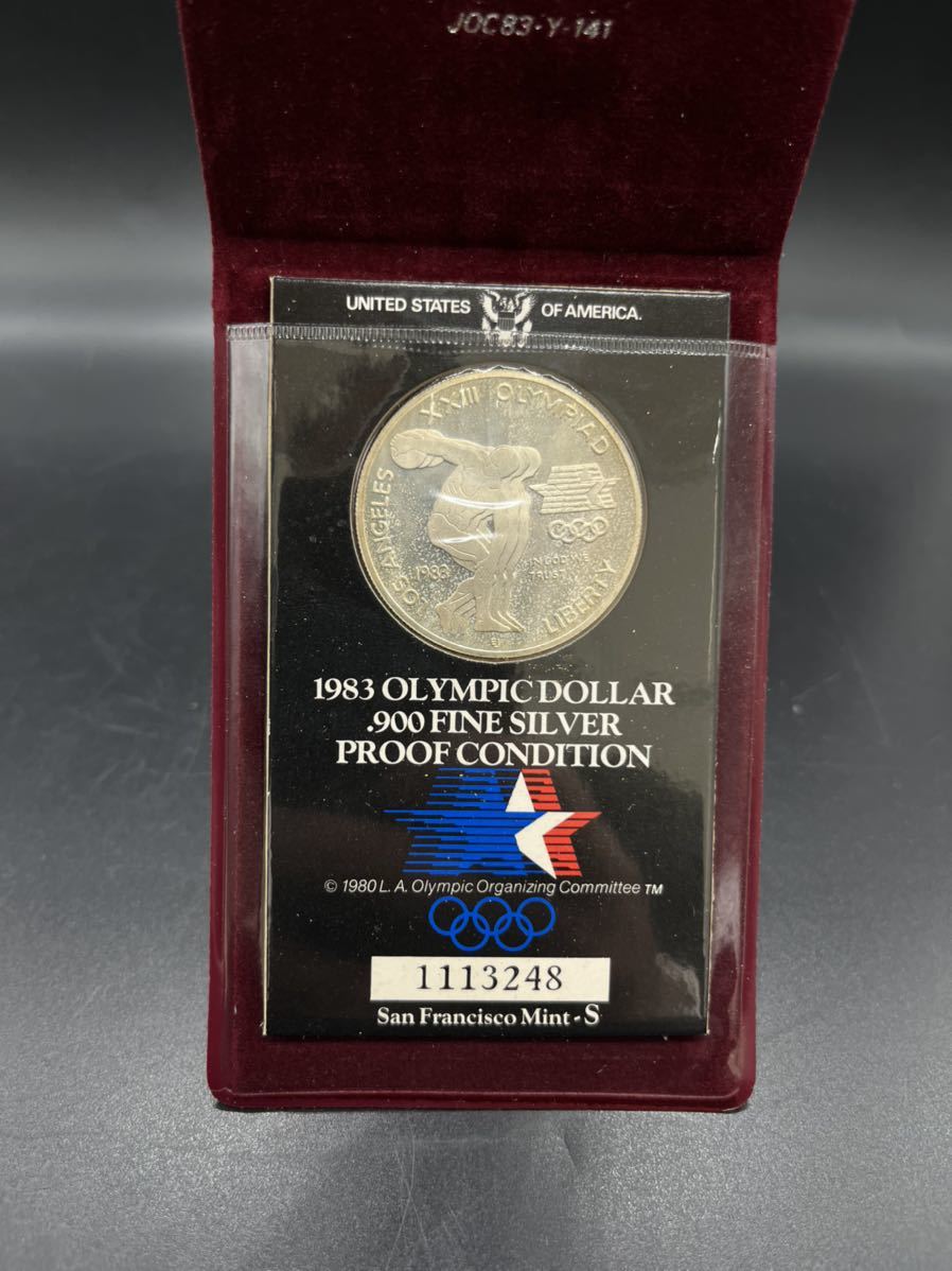 1983年ロサンゼルスオリンピック記念 1ドルプルーフ銀貨の画像1