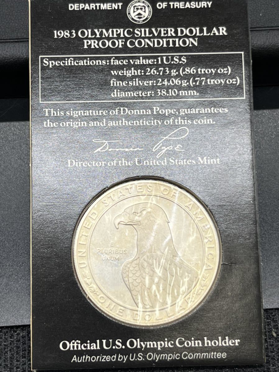 1983年ロサンゼルスオリンピック記念 1ドルプルーフ銀貨の画像7
