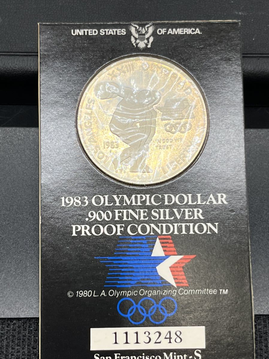 1983年ロサンゼルスオリンピック記念 1ドルプルーフ銀貨の画像5