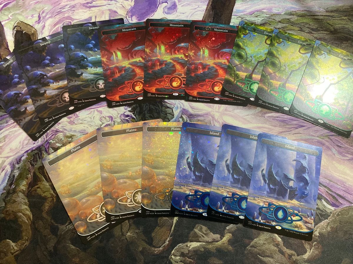 MTG Unfinity 基本土地ギャラクシーfoil5種15枚セット