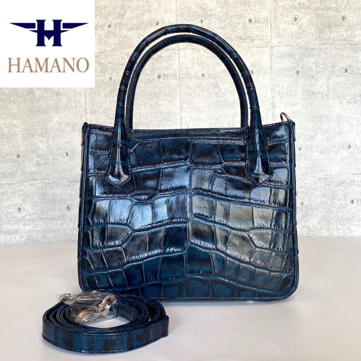 未使用級 HAMANO ハマノ 濱野皮革工藝 皇室御用達 デュプレ