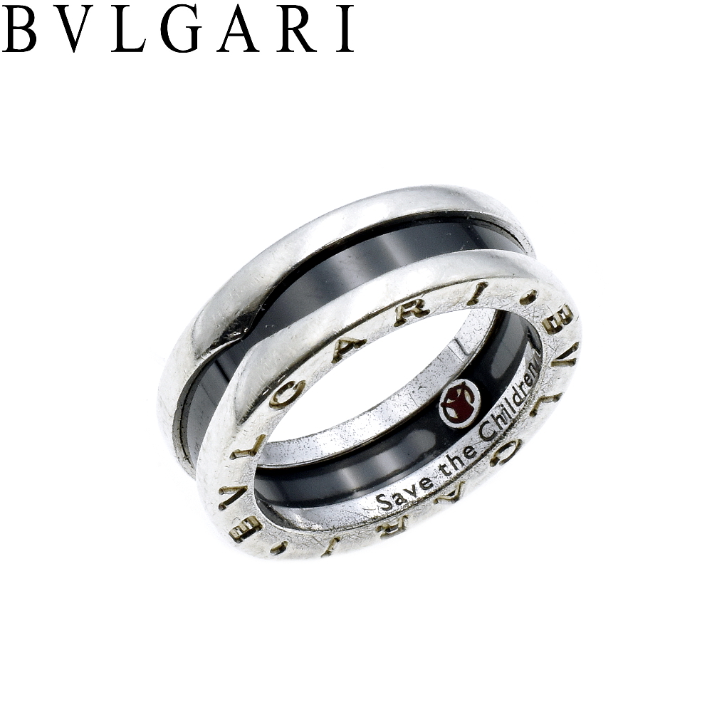 BVLGARI ブルガリ B-zero1 SV925 Save the Children シルバー×セラミック 黒 #52_画像1