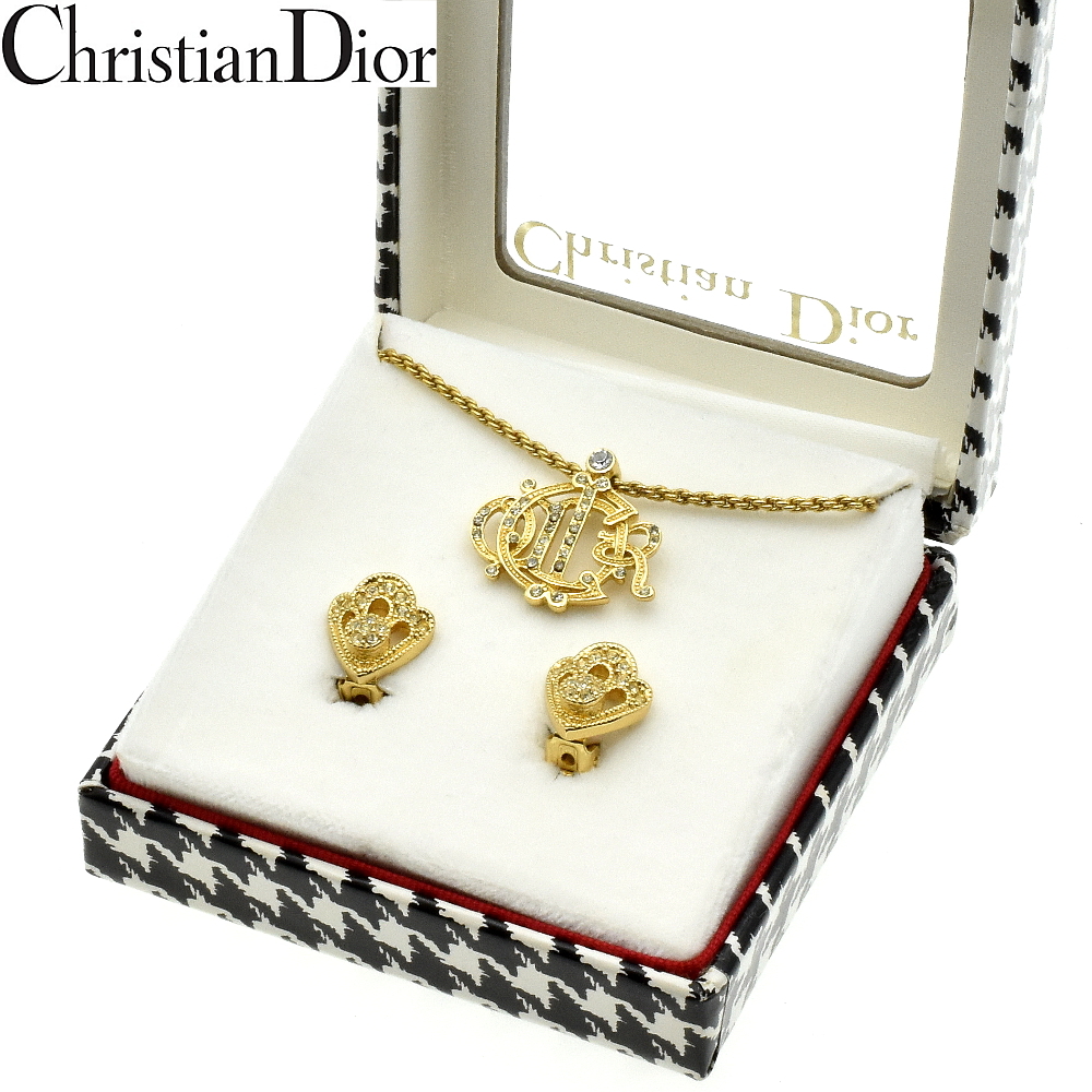Christian Dior クリスチャンディオール ラインストーン ロゴ モチーフ