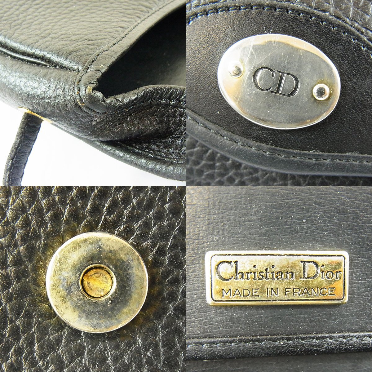 クリスチャンディオール ミニショルダーバッグ ブラック 黒 Christian Dior■_画像8