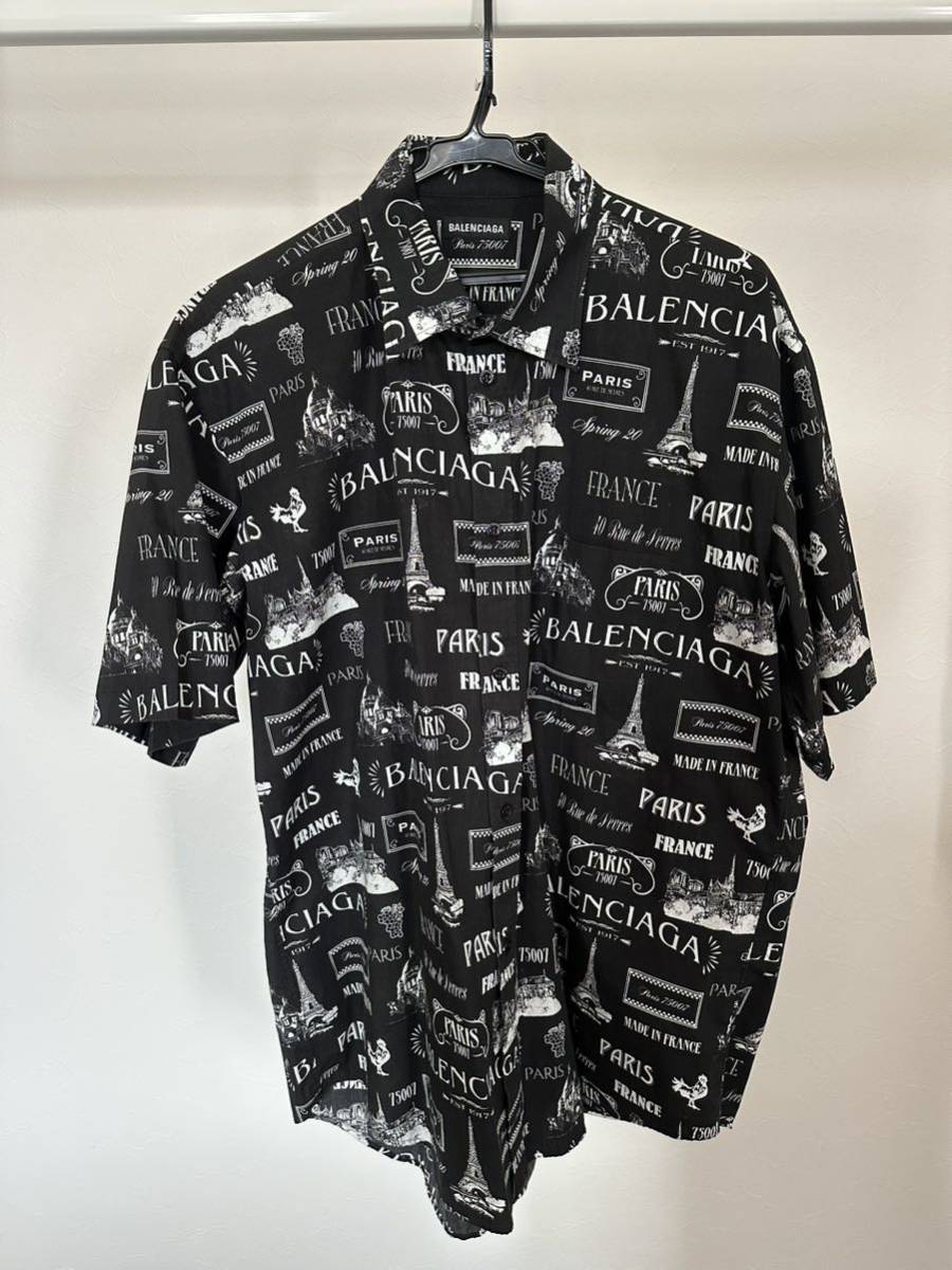 BALENCIAGA Paris Resto 半袖 シャツ 38 | www.jarussi.com.br