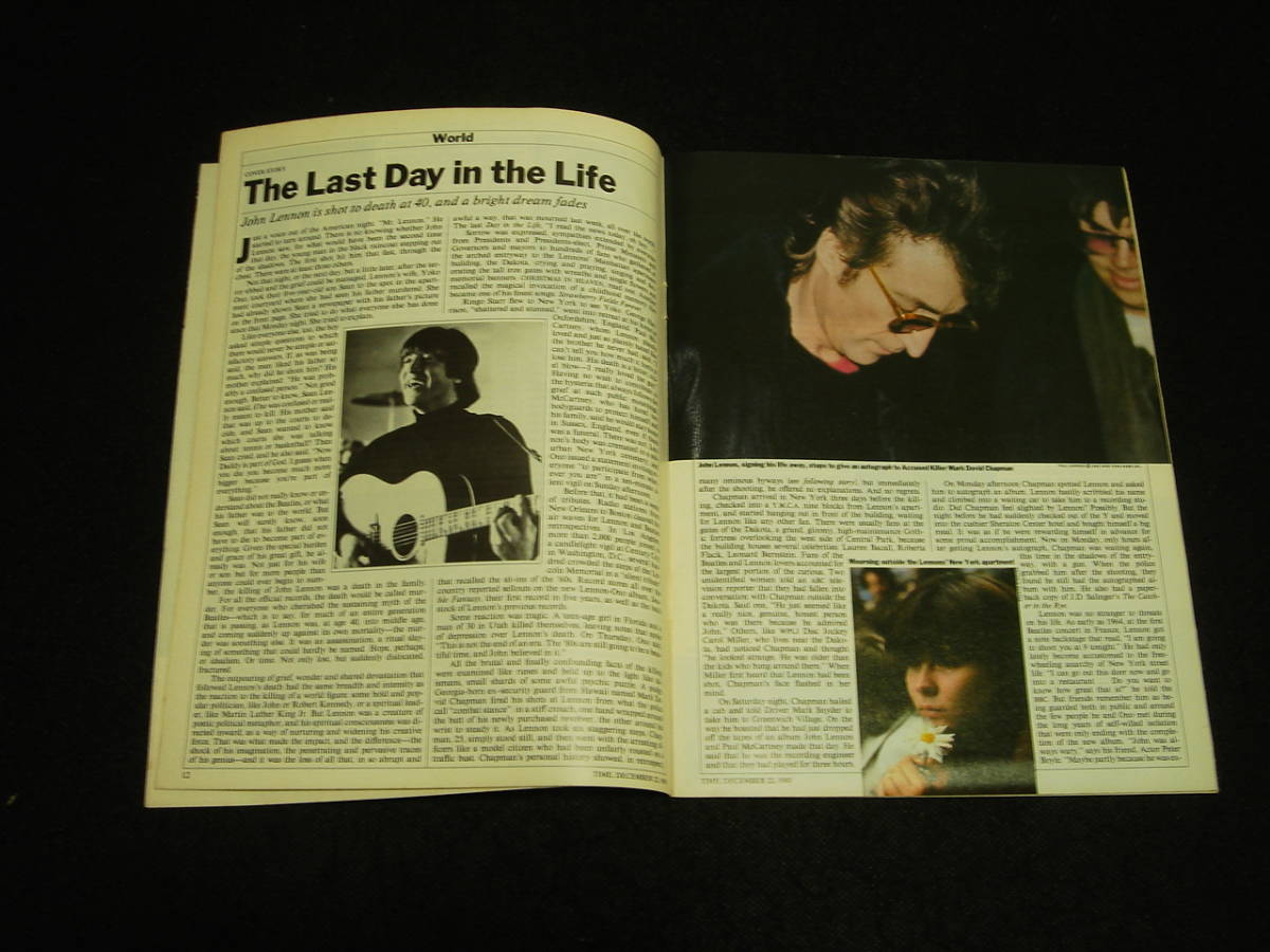 洋雑誌■ジョン・レノン追悼号『TIME』1980年12月22日号■John Lennon : When the Music Died/ロナルド・レーガン/ビートルズ/THE BEATLES_画像3