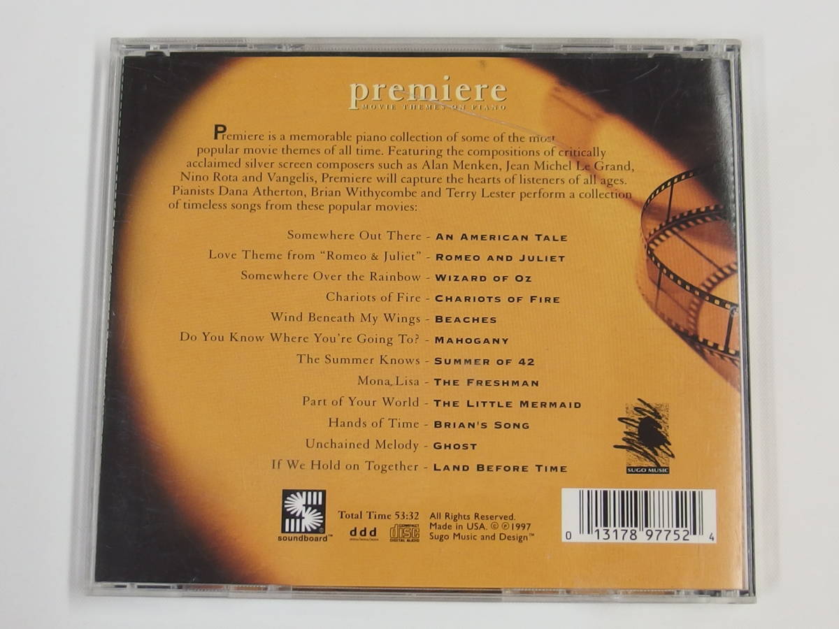 CD / VARIOUS ARTISTS / premiere / MOVIE THEMES ON PIANO / 『M14』 / 中古_画像2