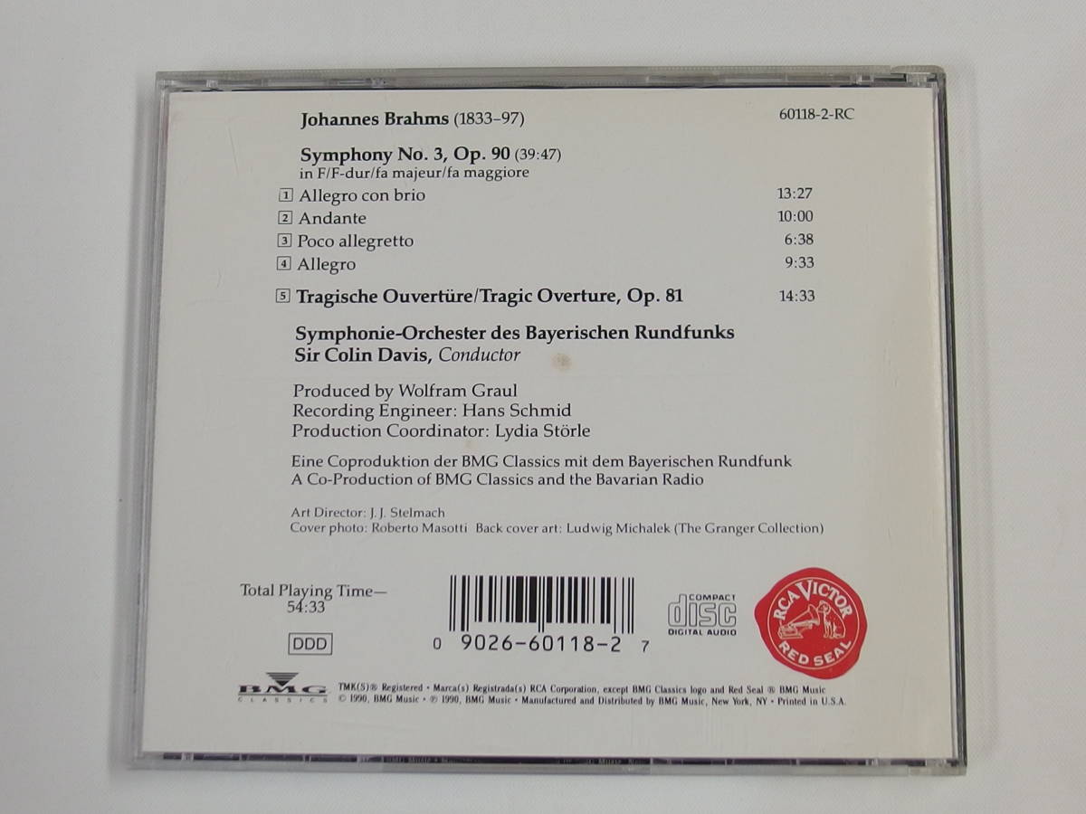CD / BRAHMS / Symphony No.3・Tragische Ouverture / 『M14』 / 中古_画像2
