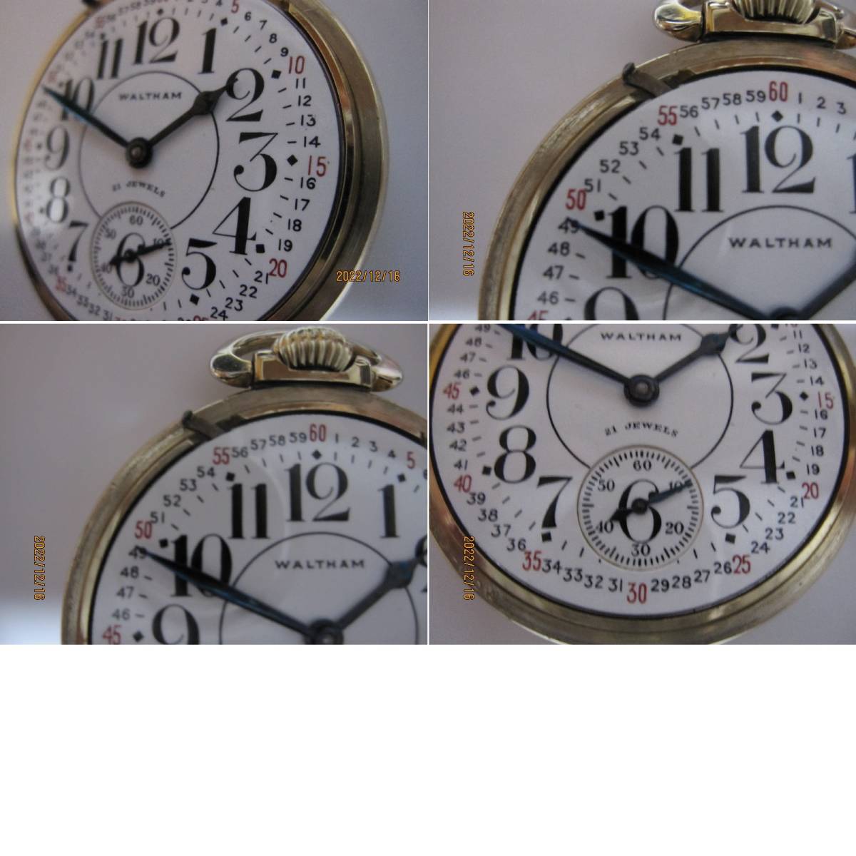 要修理品 懐中時計 Waltham  ウォルサム  鉄道懐中時計  モンゴメリーダイヤル  21石   1940年頃製  の画像9