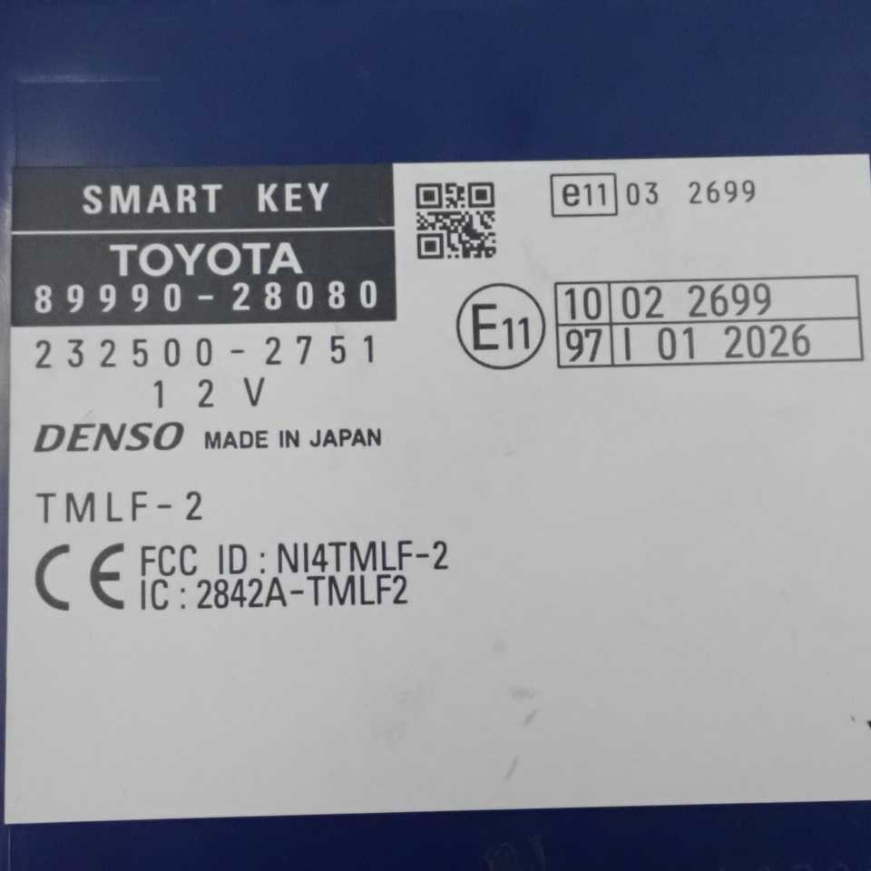 平成19年 ノア ZRR70G 前期 純正 スマートキー コンピューター 89990-28080 232500-2751 中古 即決_画像6