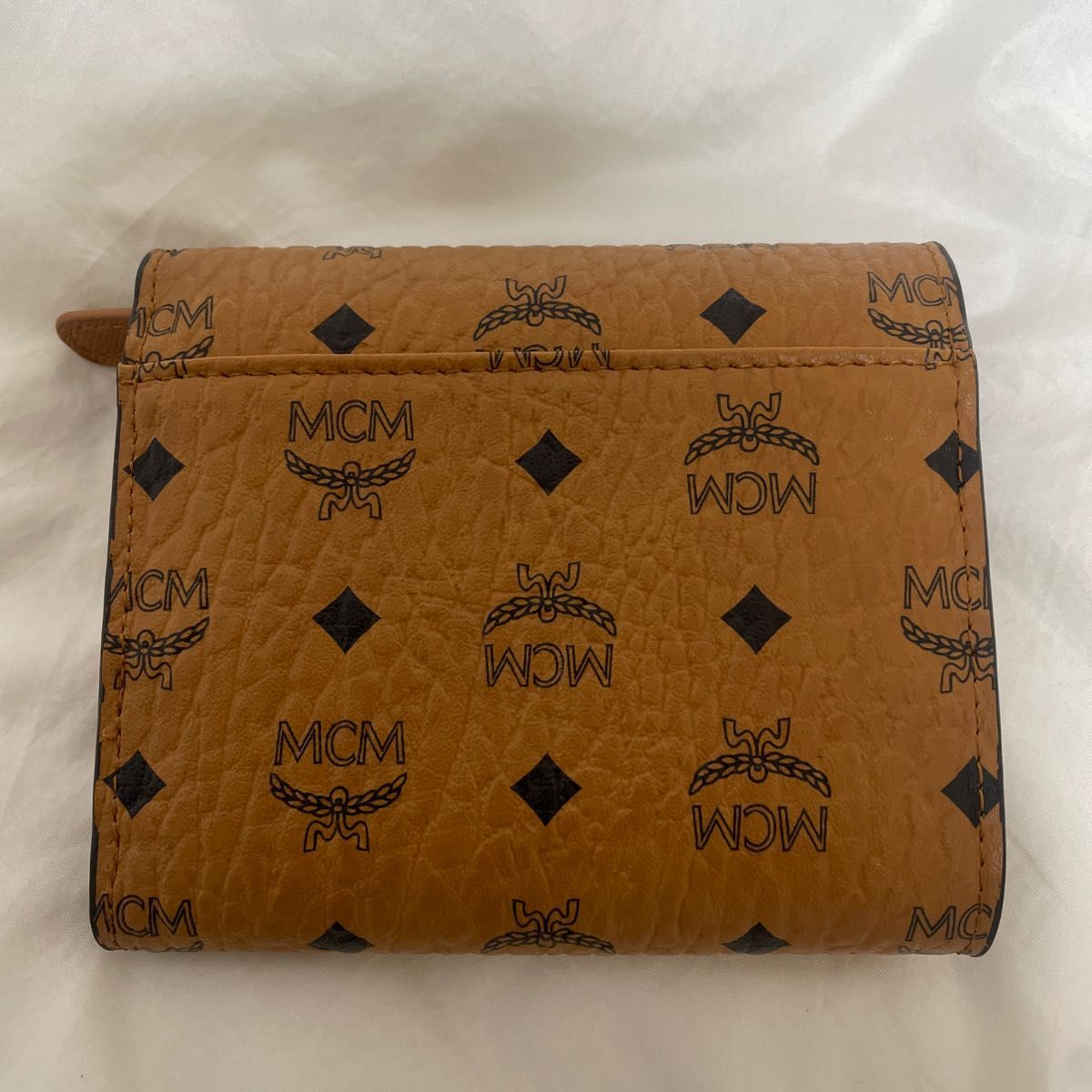 MCM エムシーエム ミニ財布 折り財布 三つ折り キャメル 金具-