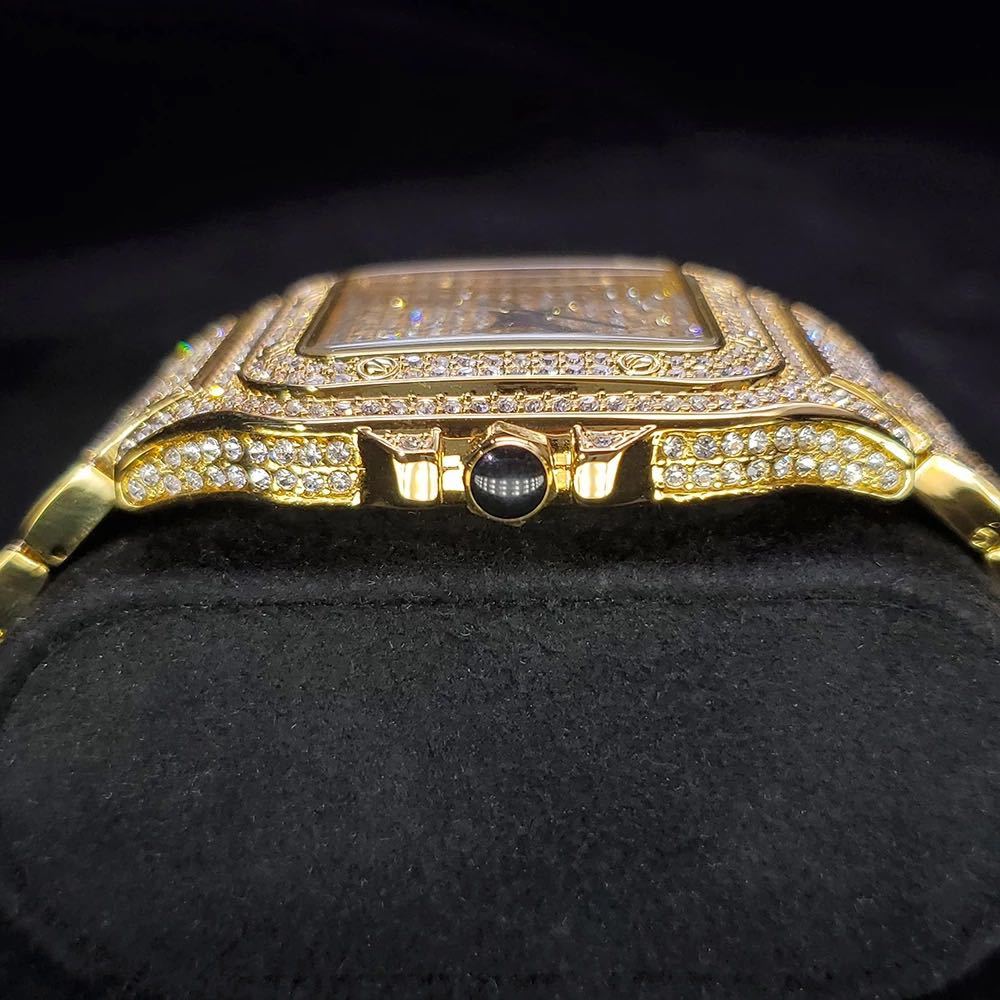 【日本未発売 アメリカ価格30,000円】MISSFOX サントスオマージュ 18kゴールドラグジュアリーウォッチ メンズ腕時計