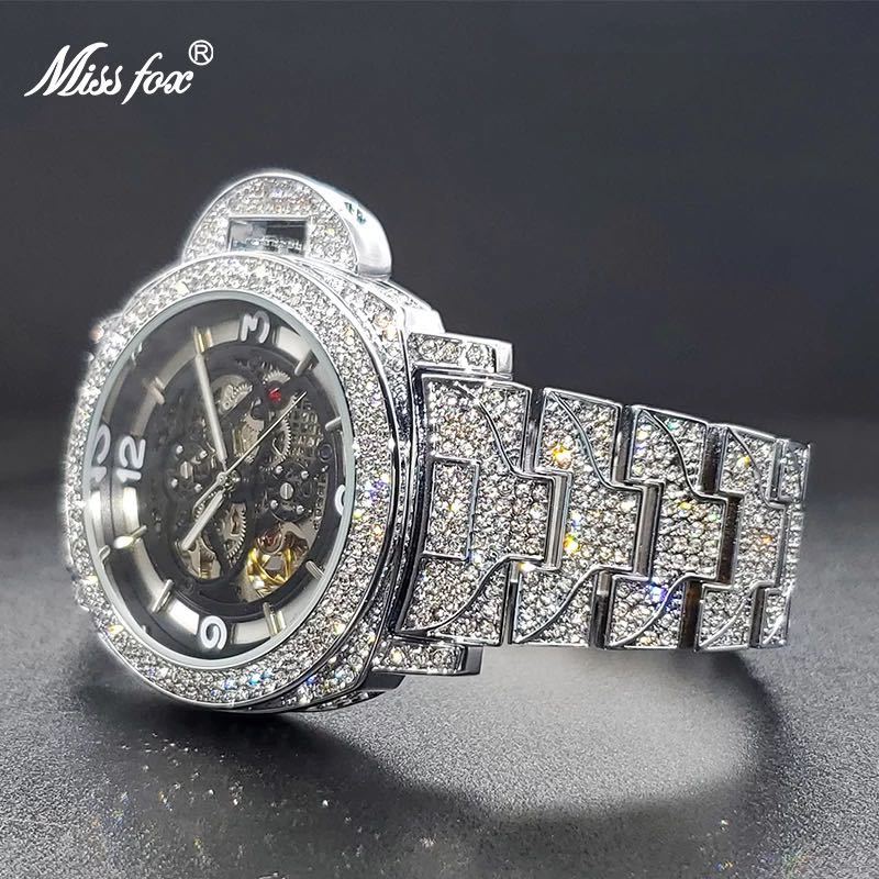 【日本未発売 アメリカ価格40,000円】MISSFOX シースルーバック スケルトン仕様 自動巻き機械式 ハイブランド腕時計 ブランド腕時計の画像2