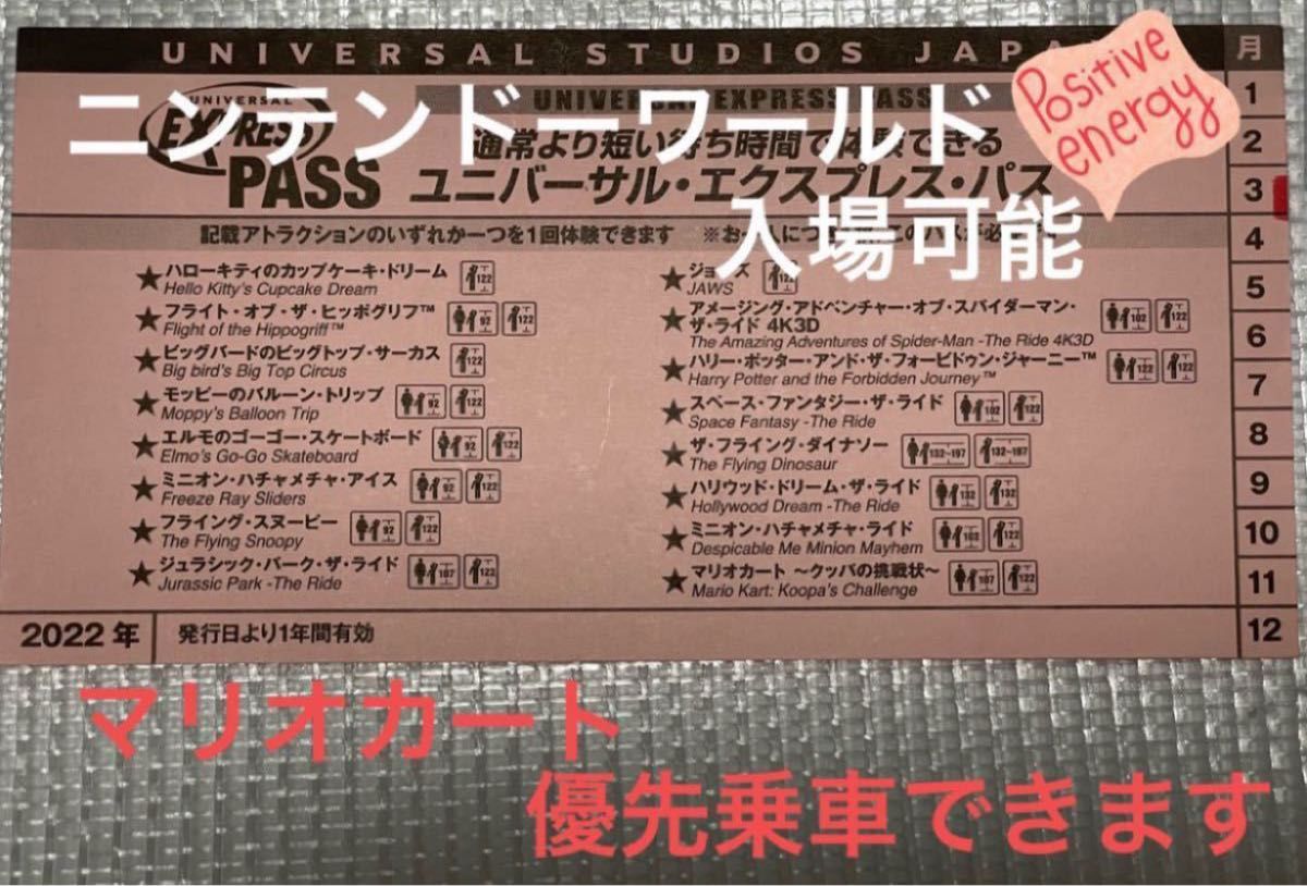 2枚セット USJ マリオ 新エリア ニンテンドーワールド 優先入場整理券