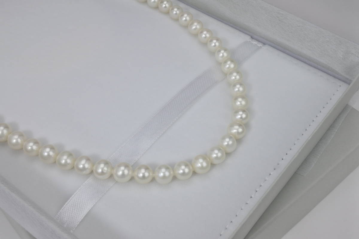 入園入学祝い 日本製 アコヤ真珠ネックレス 径７．５～８mm 長さ４４