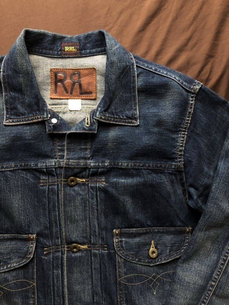 傑作】極美品 RRL INDIGO DENIM JACKET ダブルアールエル メダリオン