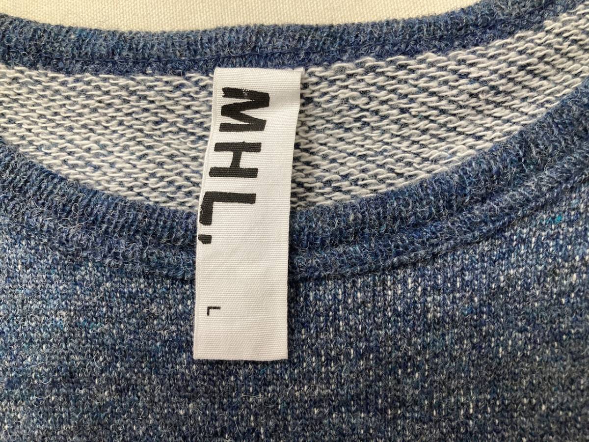 * beautiful used MHL M H L MARGARET HOWELL Margaret Howell crew neck sweater Lu- Lumix Mix color cut and sewn 