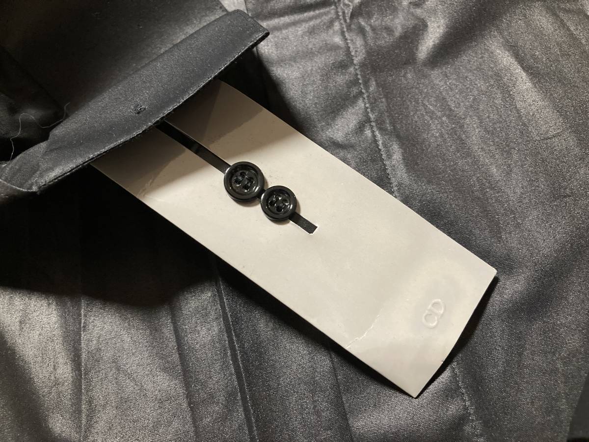 ★未使用 Dior HOMME ディオール オム 長袖シャツ 37 イタリア製 ブラック ドレス クリスチャンディオール_画像7