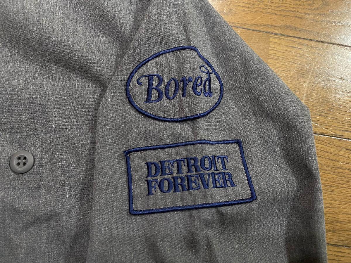 ＊ヒステリックグラマー HYSTERIC GLAMOUR DETROIT FOREVER No.4AH-1992 ワッペン バック刺繍 長袖シャツ トップス 日本製 M BJBA.AA_画像3