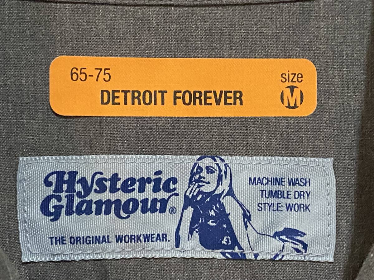 ＊ヒステリックグラマー HYSTERIC GLAMOUR DETROIT FOREVER No.4AH-1992 ワッペン バック刺繍 長袖シャツ トップス 日本製 M BJBA.AA_画像8