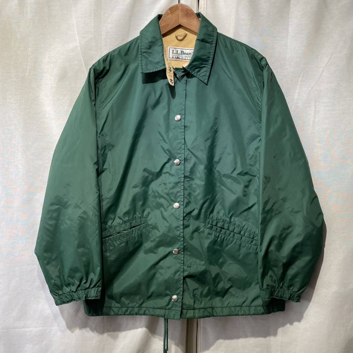 【希少】80s L.L.Bean コーチジャケット グリーン USA製 美品 ヴィンテージ チンスト ll bean / 50s 60s 70s 90s