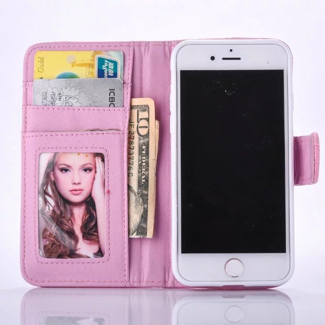 iphone6plus кожанный кейс iPhone 6s плюс кейс iphone6splus стеганое полотно кейс блокнот type B розовый 