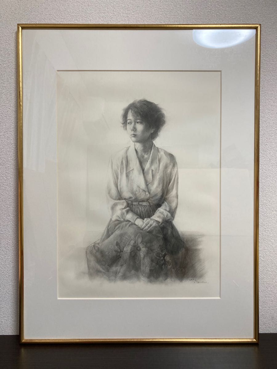 【特別出品】木原和敏 デッサン 直筆サイン 真筆 美人画 リアリズム 写実 絵画