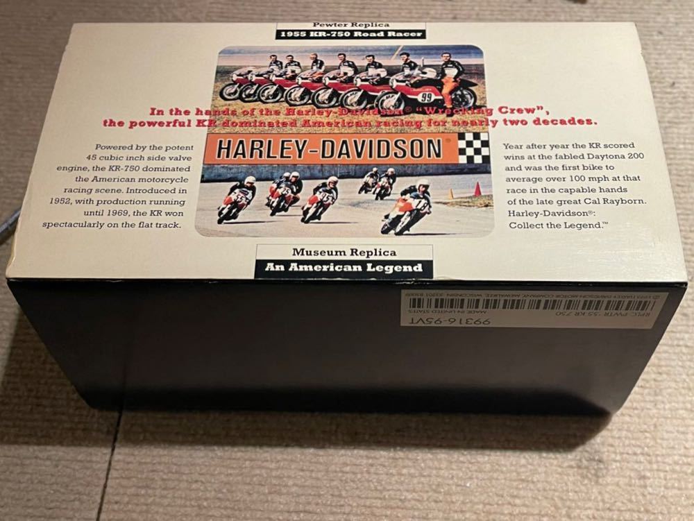 ハーレー　harley davidson 1955 KR-750 roadracer pewter replica museum collection 木製台座 金属製 ピューター レア物 美品 箱付き_画像2