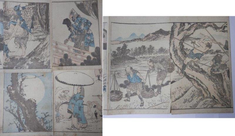 北斎漫画? 風俗 風景名所ほか 絵手本 江戸 浮世絵 0112V1G 北斎漫画? 風俗 風景名所ほか 絵手本 江戸 浮世絵 0112V1G