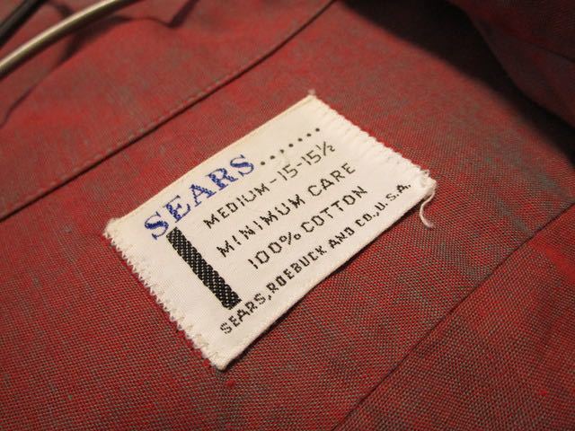 1960's〜70's SEARS vintage box silhouette open collar shirt オープンカラーシャツ 長袖シャツ ビンテージシャツ_画像9