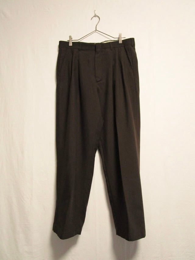 1980's vintage brown summer slacks pantsRALPH LAUREN ワイドパンツ ツータック ビンテージ スラックス