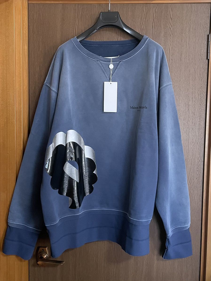 M新品 メゾンマルジェラ グラフィック ロゴ スウェット シャツ オーバーサイズ 22SS size M 46 Maison Margiela 10  メンズ 長袖 トレーナー