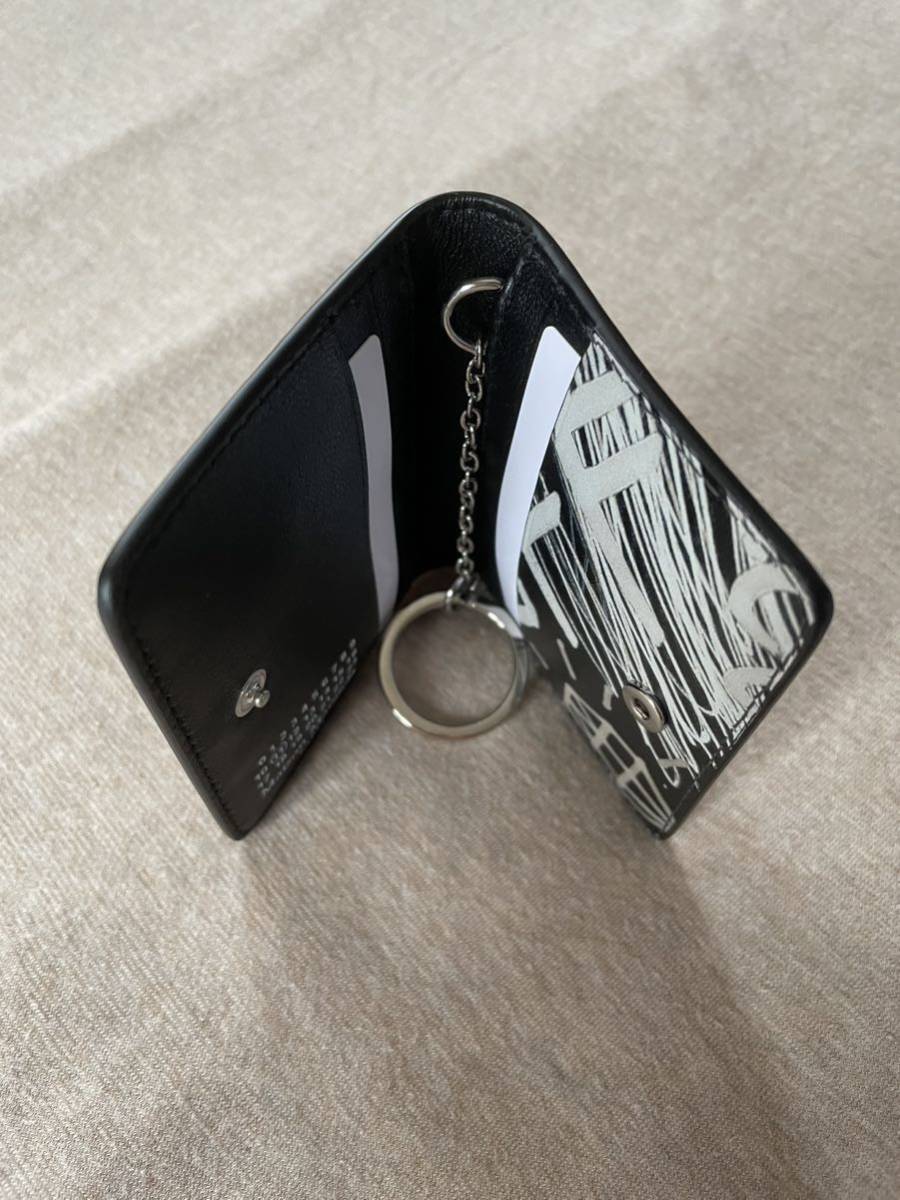 黒新品 メゾンマルジェラ グラフィティ キーリング 折り財布 カードケース 19AW Maison Margiela 11 レディース 折財布 レザー  ブラック